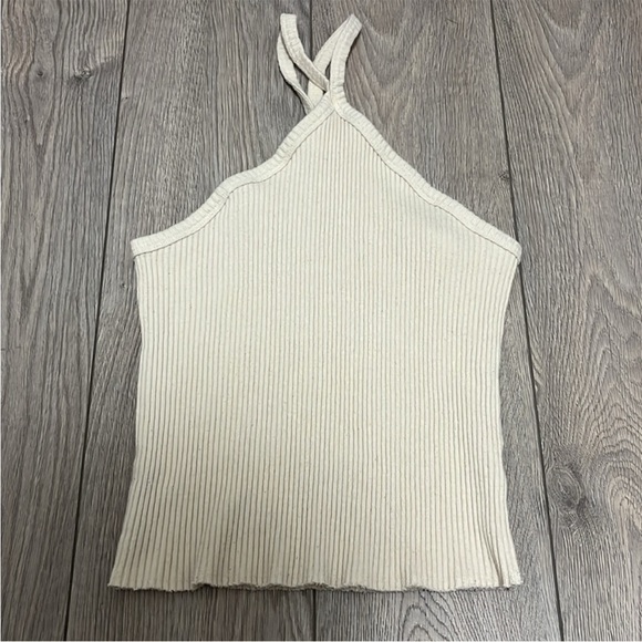 Anthropologie T.La Ribbed Halter Tank Asymmetrical Size Large - Picture 3 of 8